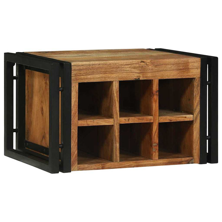 Vinfad 2 pcs Brun og sort 46 x 35 x 27,5 cm Massivt Akacietræ