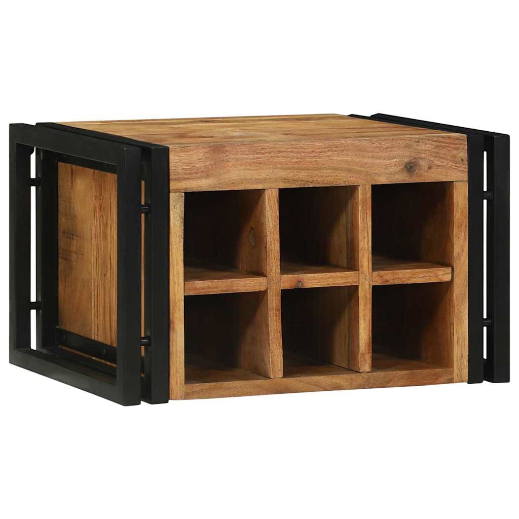 Vinfad 2 pcs Brun og sort 46 x 35 x 27,5 cm Massivt Akacietræ