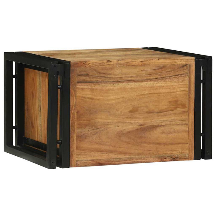 Vinfad 2 pcs Brun og sort 46 x 35 x 27,5 cm Massivt Akacietræ