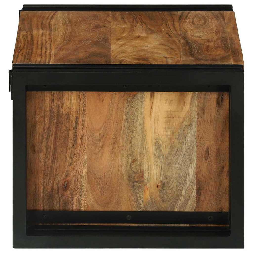 Vinfad 2 pcs Brun og sort 46 x 35 x 27,5 cm Massivt Akacietræ