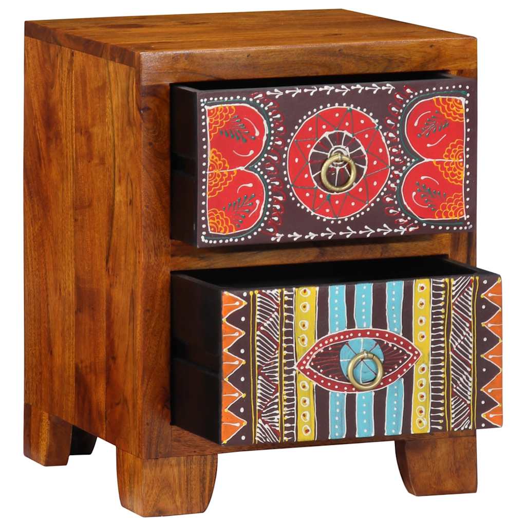 sengebord 35x35x45 cm massivt akacietræ