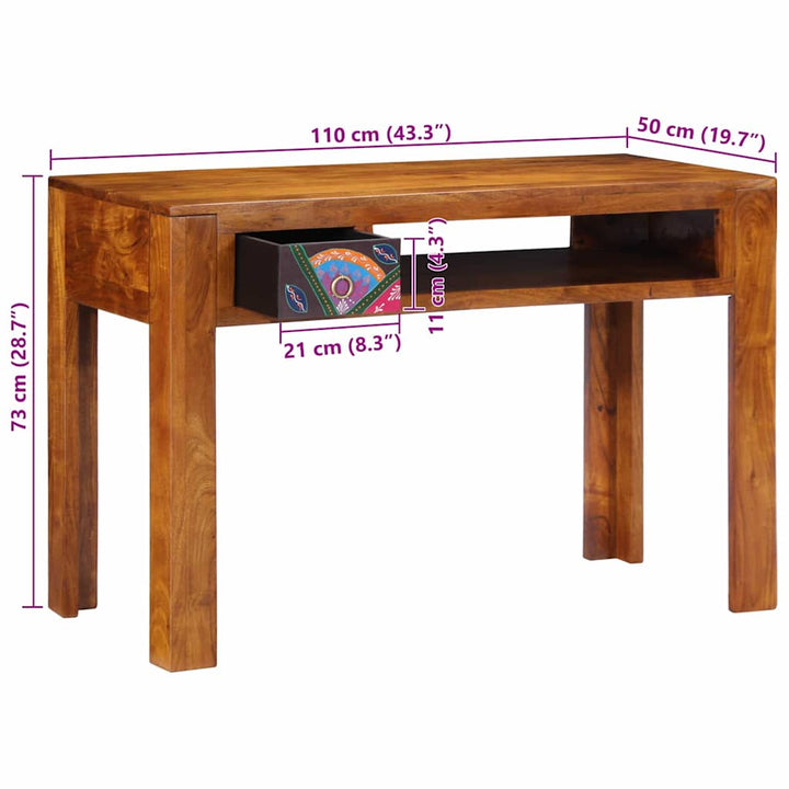 Skrivebord med skuffe med opbevaring Brun 110 x 50 x 73 cm
