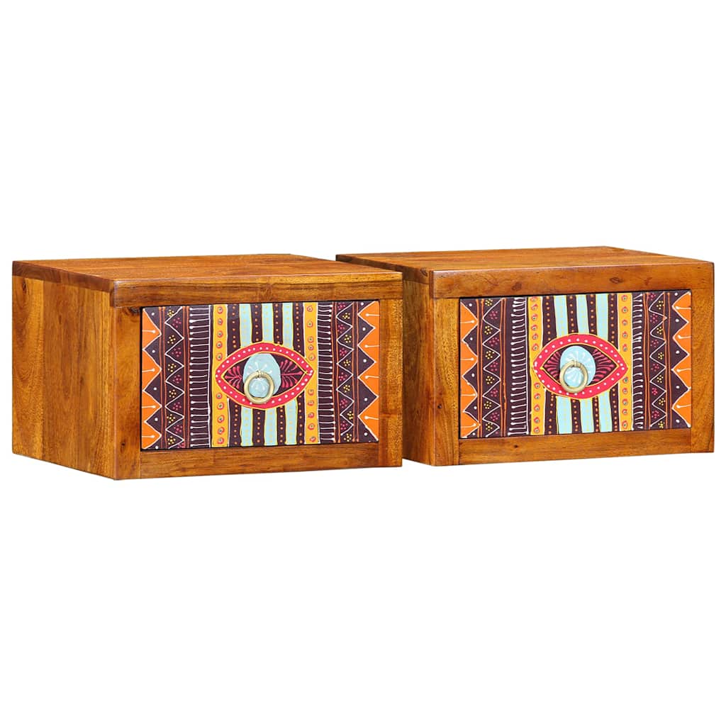 Natskab med skuffe 2 pcs Brun 35 x 30 x 22 cm