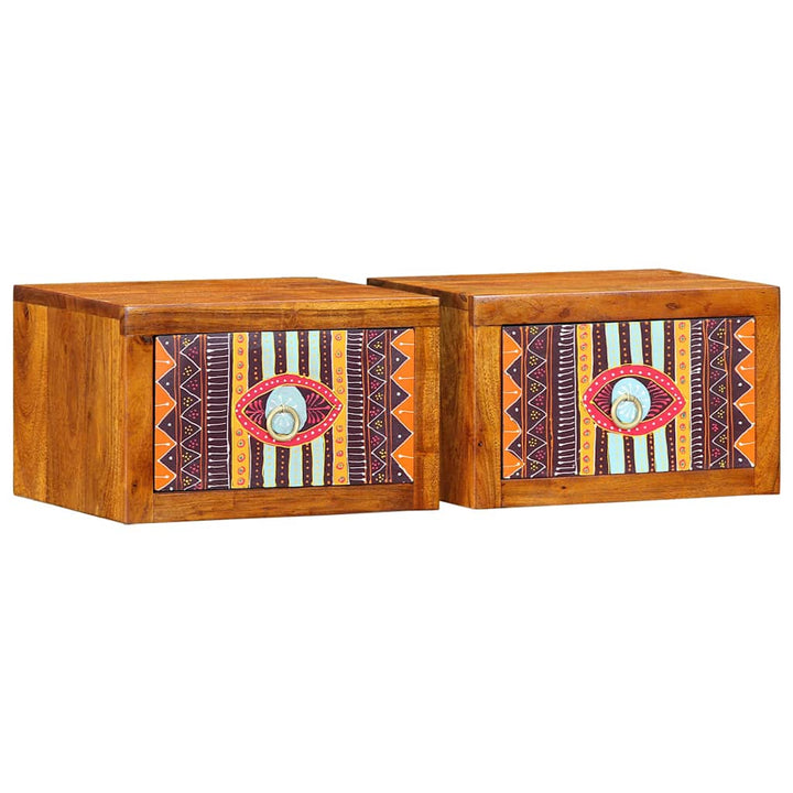 Natskab med skuffe 2 pcs Brun 35 x 30 x 22 cm
