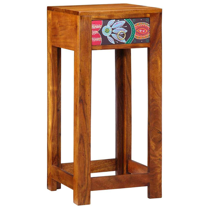 Blomster Endebord med skuffe Brun 35 x 35 x 75 cm