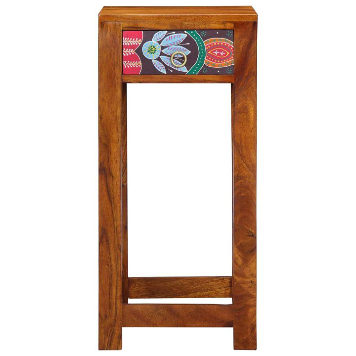 Blomster Endebord med skuffe Brun 35 x 35 x 75 cm