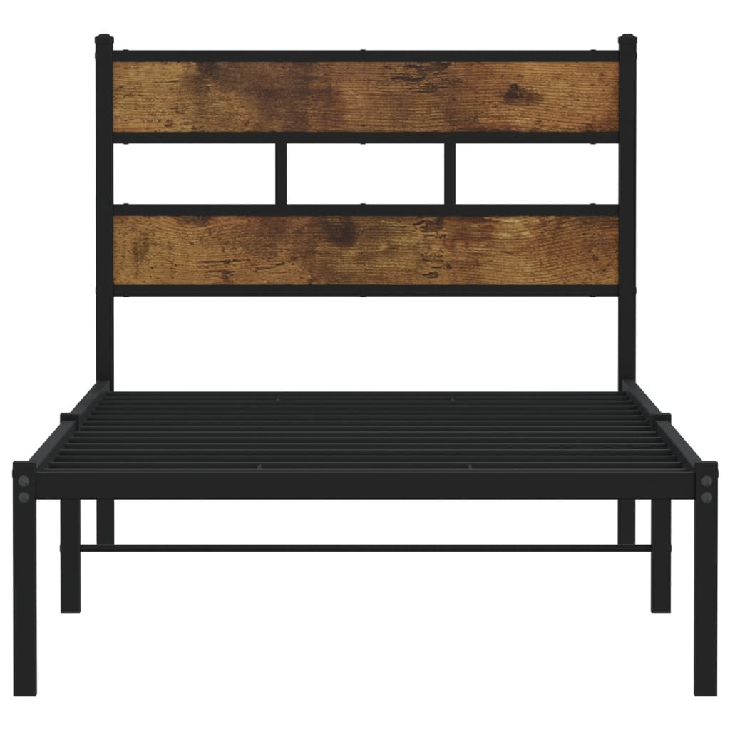 sengeramme uden madras 80x200 cm metal røget egetræsfarve