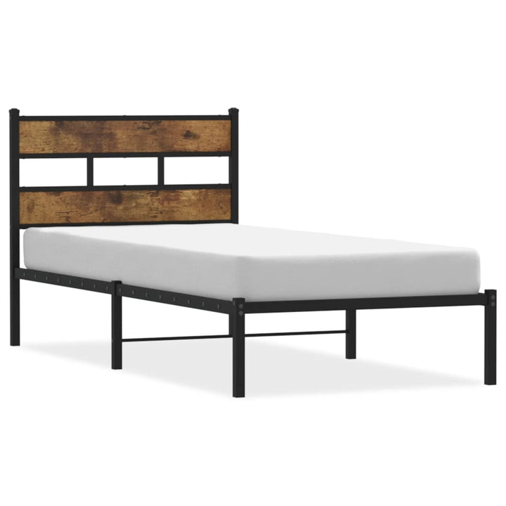 sengeramme uden madras 100x190 cm metal røget egetræsfarve