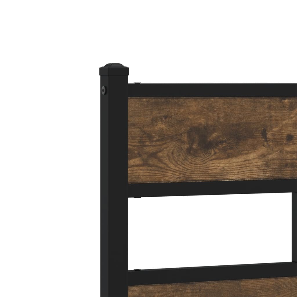 sengeramme uden madras 120x200 cm metal røget egetræsfarve