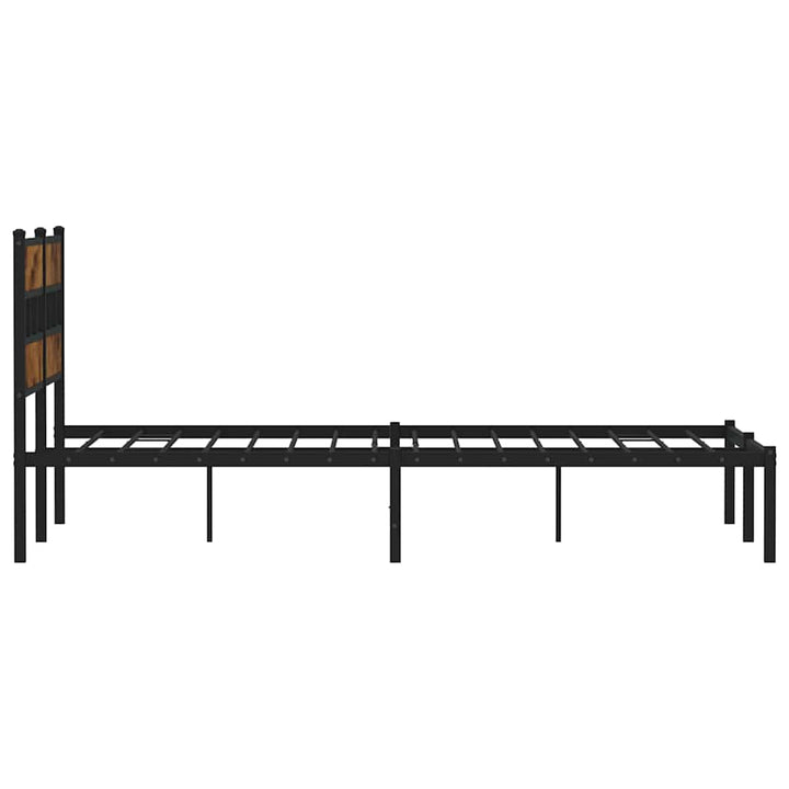 sengeramme uden madras 135x190 cm metal røget egetræsfarve