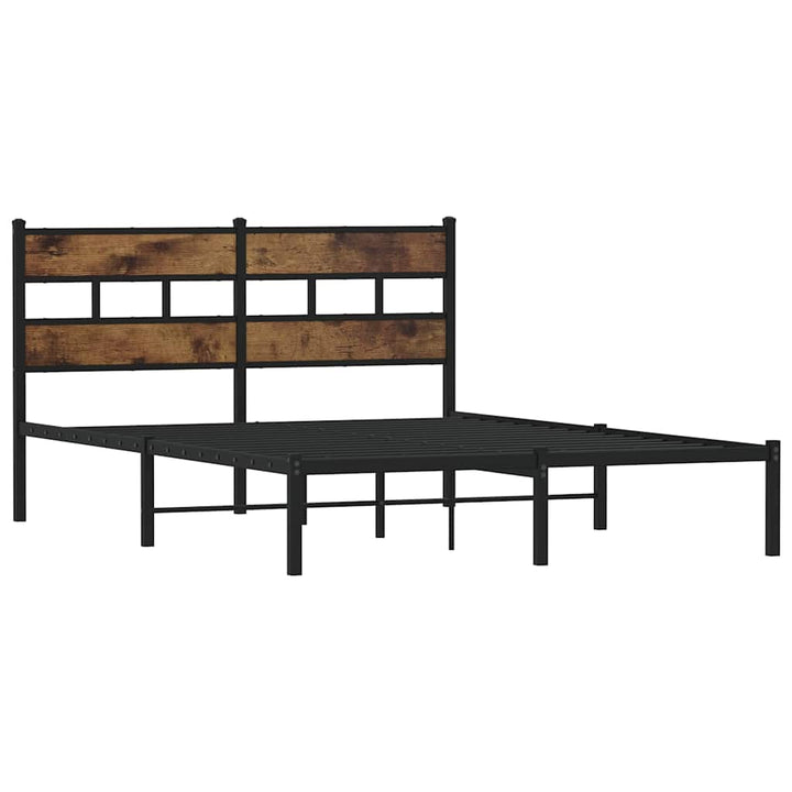 sengeramme uden madras 140x190 cm metal røget egetræsfarve