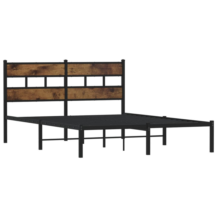 sengeramme uden madras 160x200 cm metal røget egetræsfarve