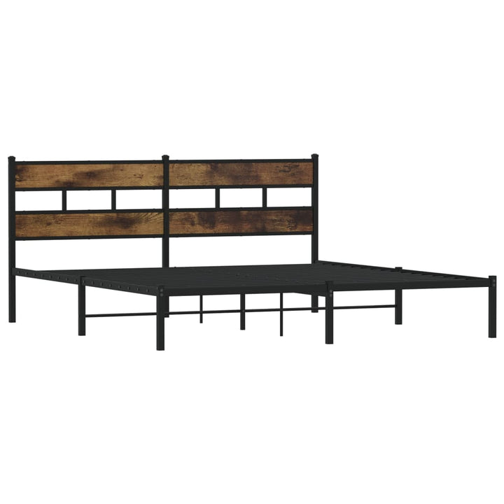 sengeramme uden madras 180x200 cm metal røget egetræsfarve