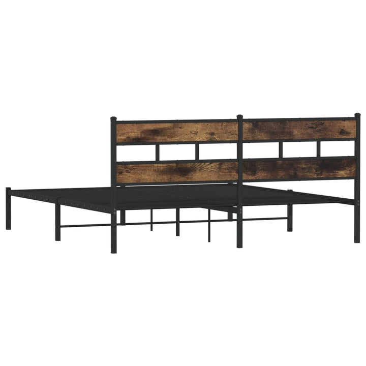 sengeramme uden madras 183x213 cm metal røget egetræsfarve