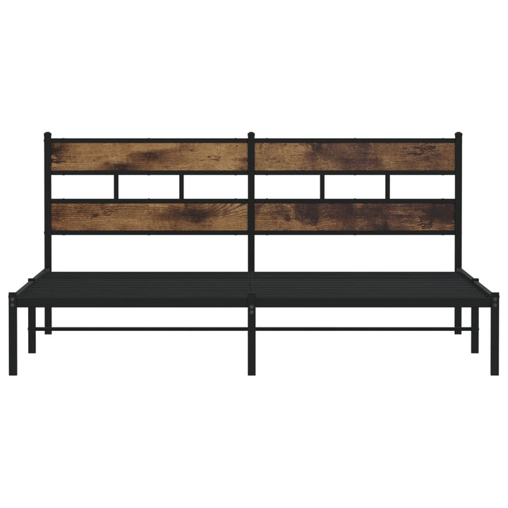 sengeramme uden madras 193x203 cm metal røget egetræsfarve
