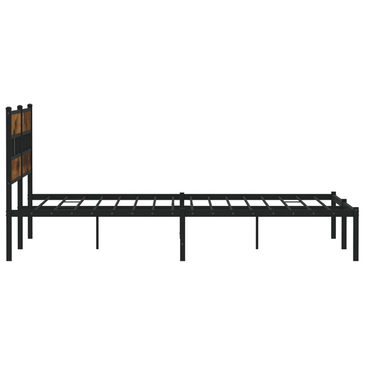 sengeramme uden madras 193x203 cm metal røget egetræsfarve
