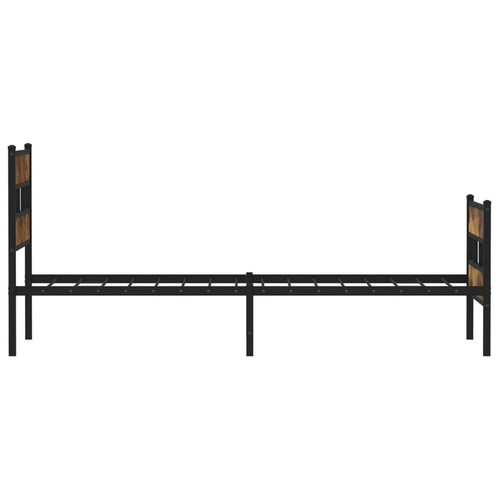 sengeramme uden madras 90x200 cm metal røget egetræsfarve