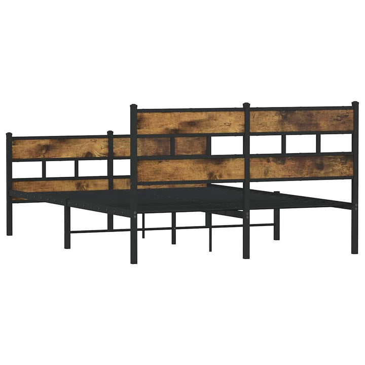 sengeramme uden madras 140x190 cm metal røget egetræsfarve