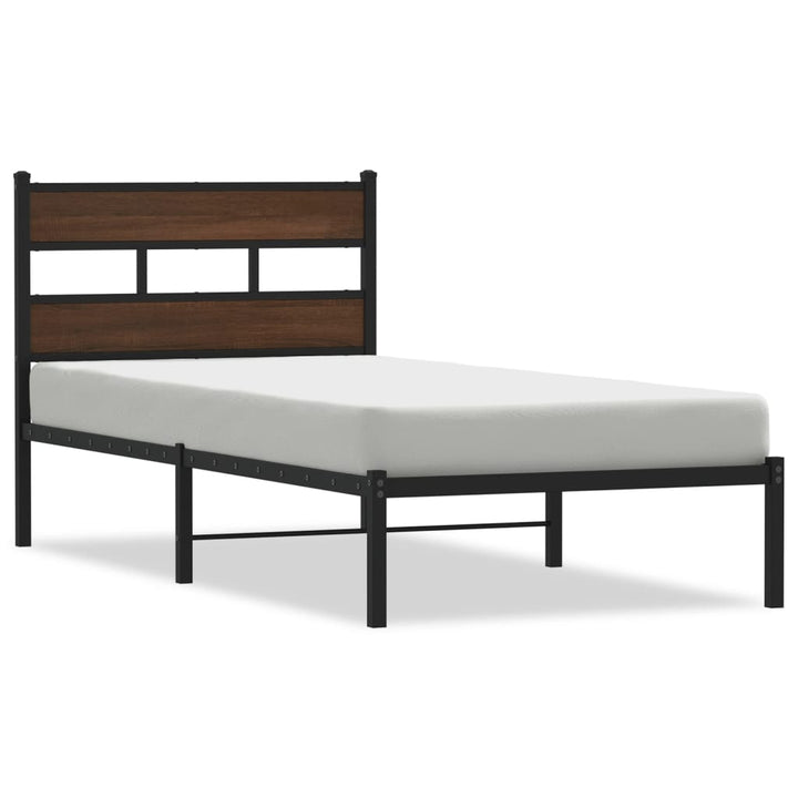 sengeramme m. sengegavl 90x200 cm uden madras brun egetræsfarve