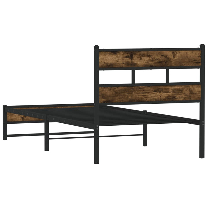 sengeramme uden madras 80x200 cm metal røget egetræsfarve