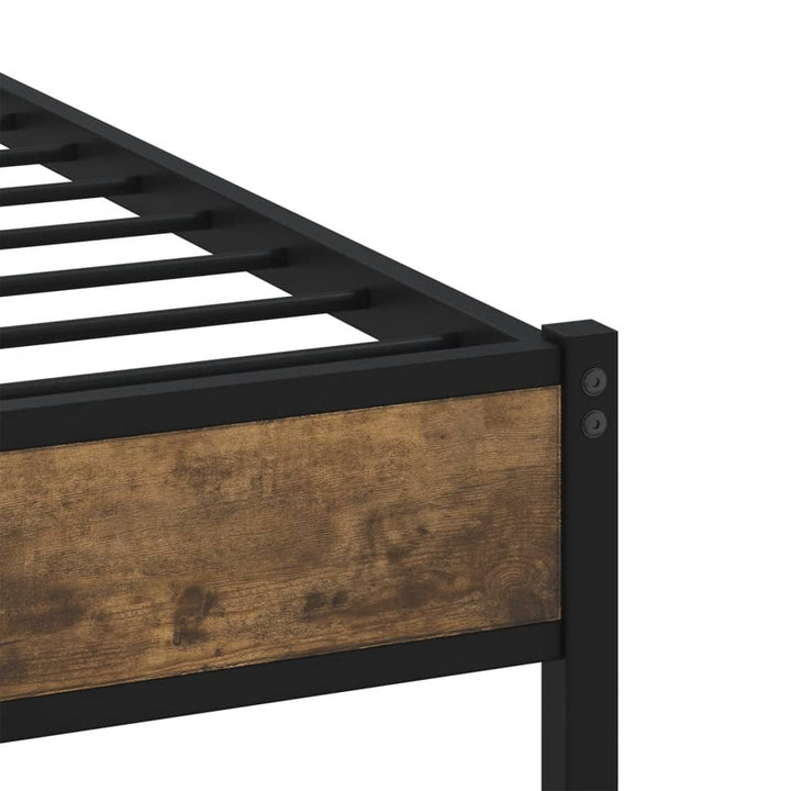 sengeramme uden madras 90x190 cm metal røget egetræsfarve