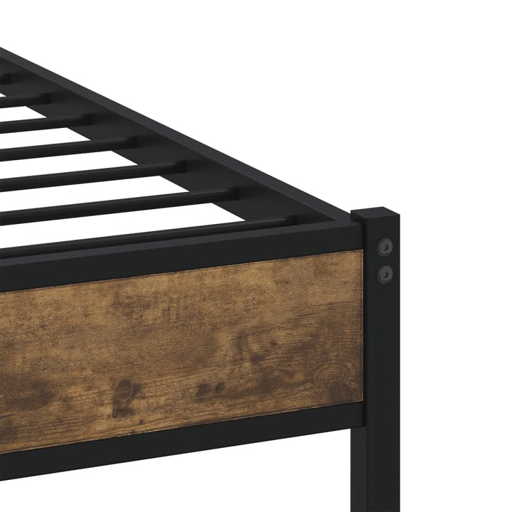 sengeramme uden madras 100x190 cm metal røget egetræsfarve