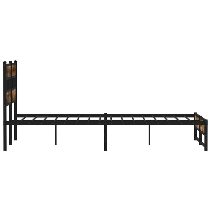 sengeramme uden madras 140x200 cm metal røget egetræsfarve