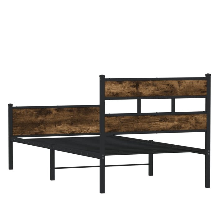 sengeramme 90x200 cm uden madras konstrueret træ røget eg