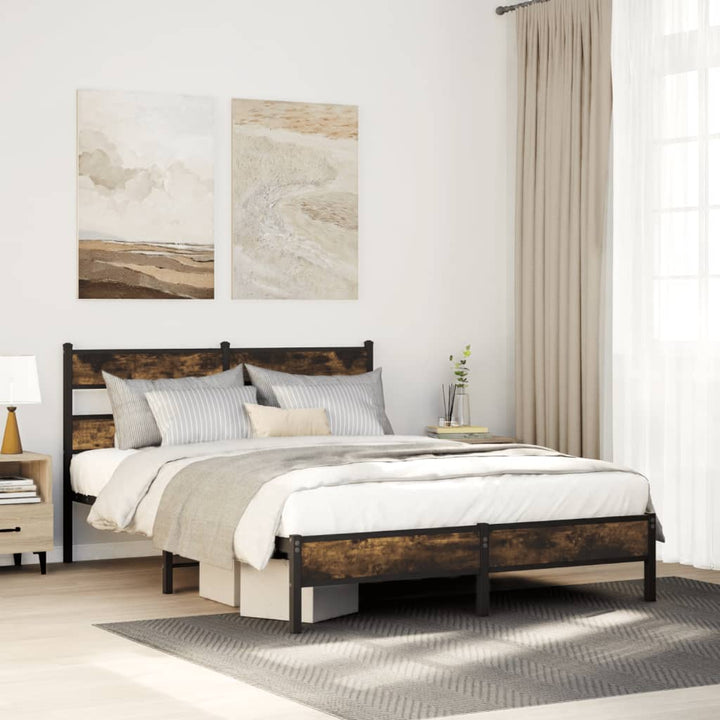 sengeramme 107x200 cm uden madras konstrueret træ røget eg