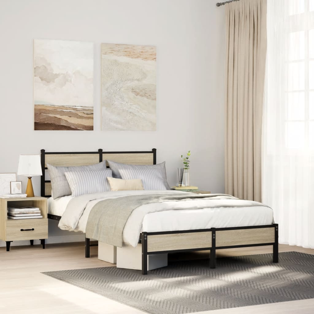 sengeramme 120x190 cm uden madras konstrueret træ sonoma-eg