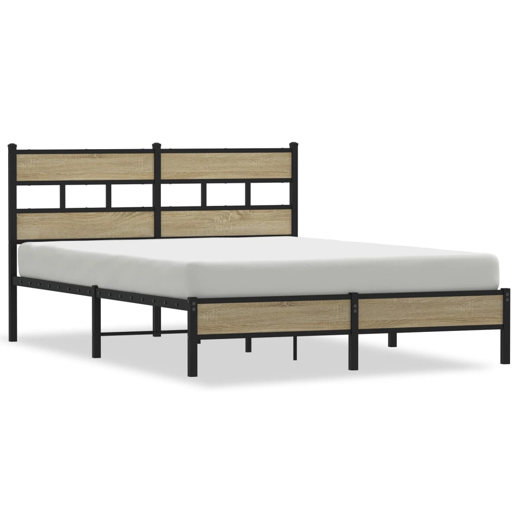 sengeramme 140x200 cm uden madras konstrueret træ sonoma-eg