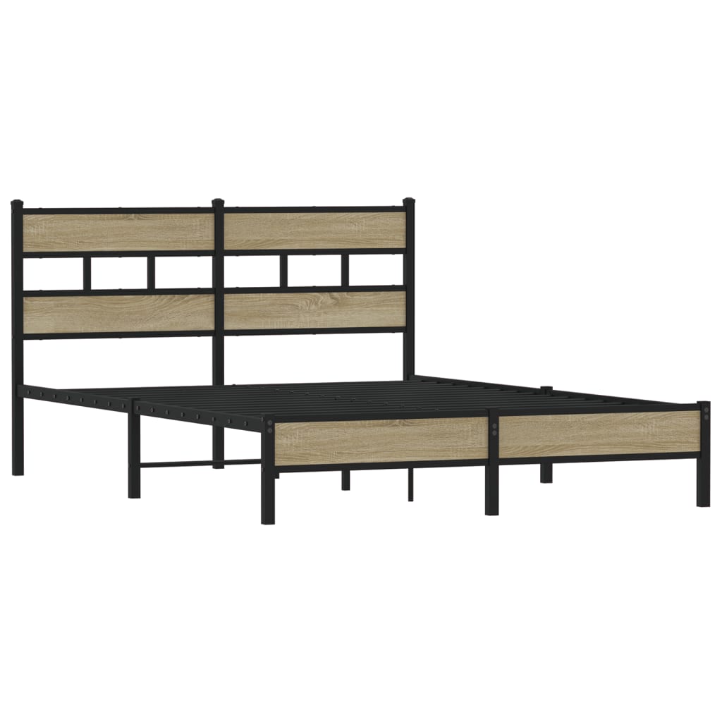 sengeramme 140x200 cm uden madras konstrueret træ sonoma-eg