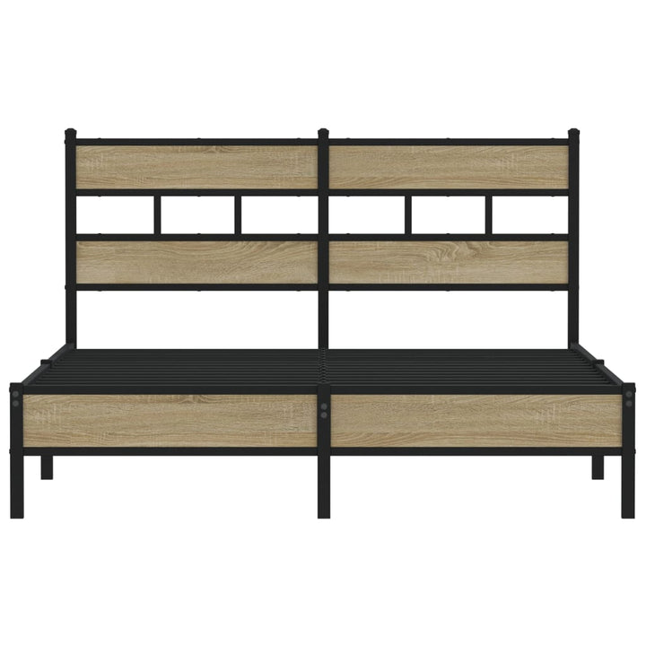 sengeramme 150x200 cm uden madras konstrueret træ sonoma-eg