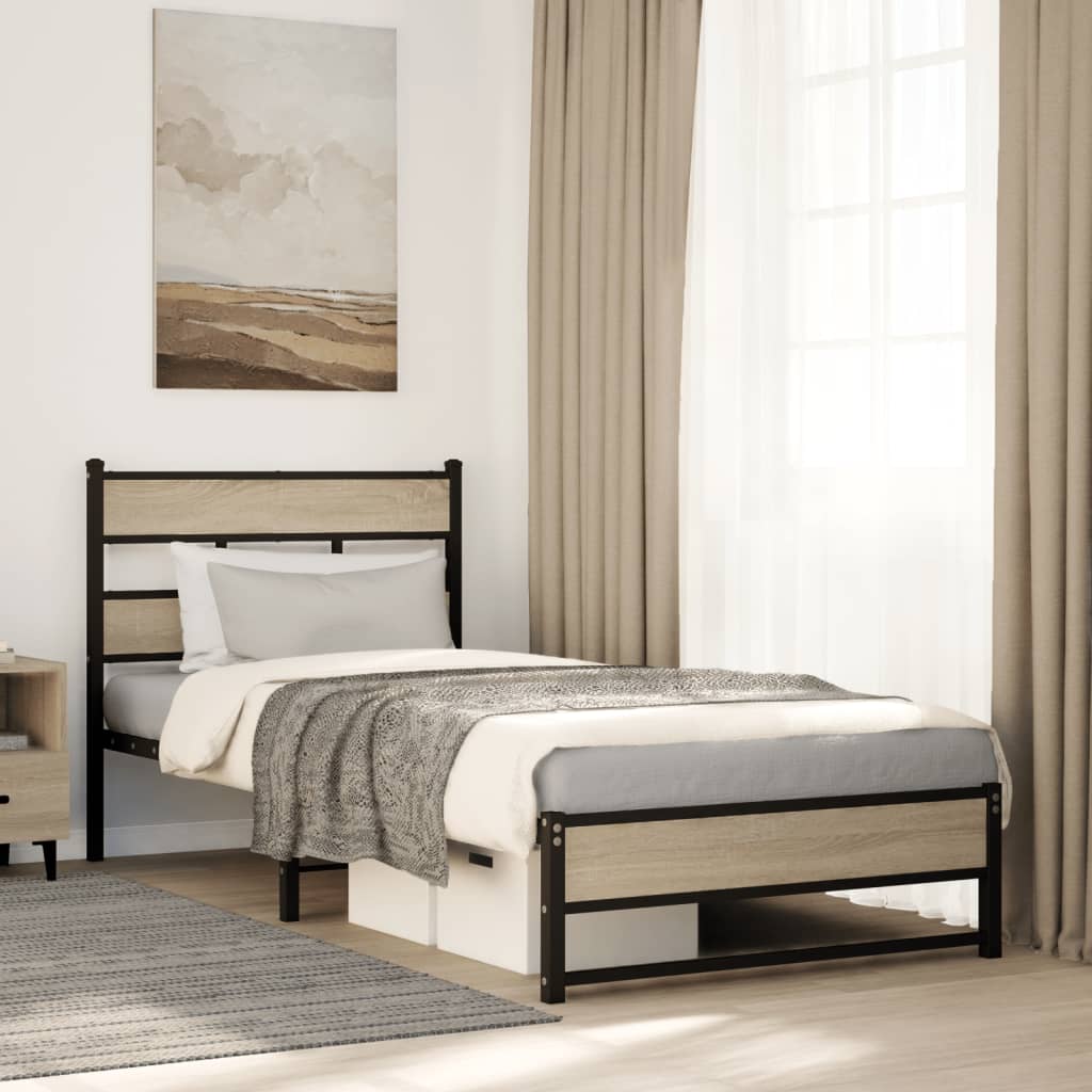 sengeramme uden madras 100x190 cm metal sonoma-eg