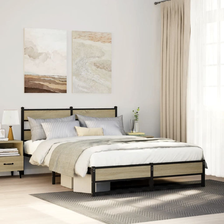 sengeramme uden madras 150x200 cm metal sonoma-eg