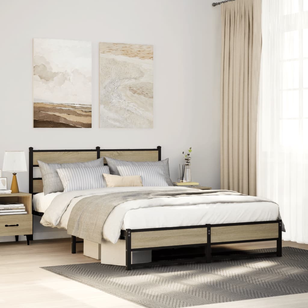 sengeramme uden madras 160x200 cm metal sonoma-eg