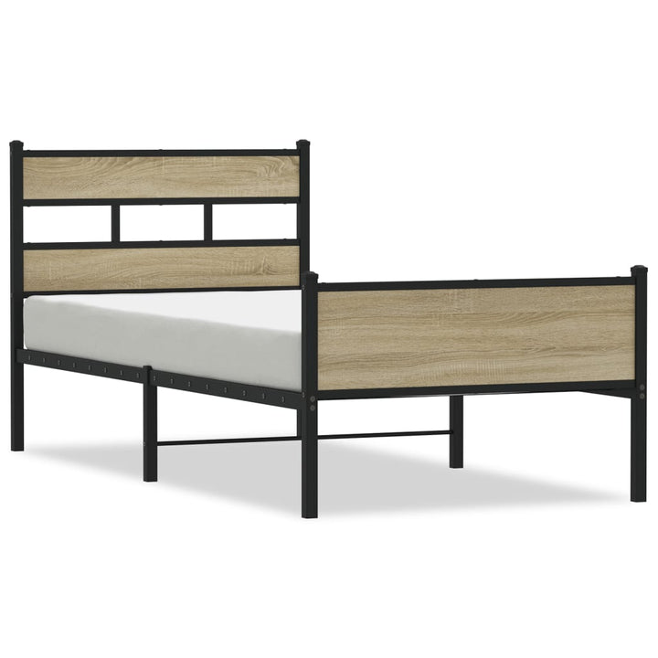 sengeramme 75x190 cm uden madras konstrueret træ sonoma-eg