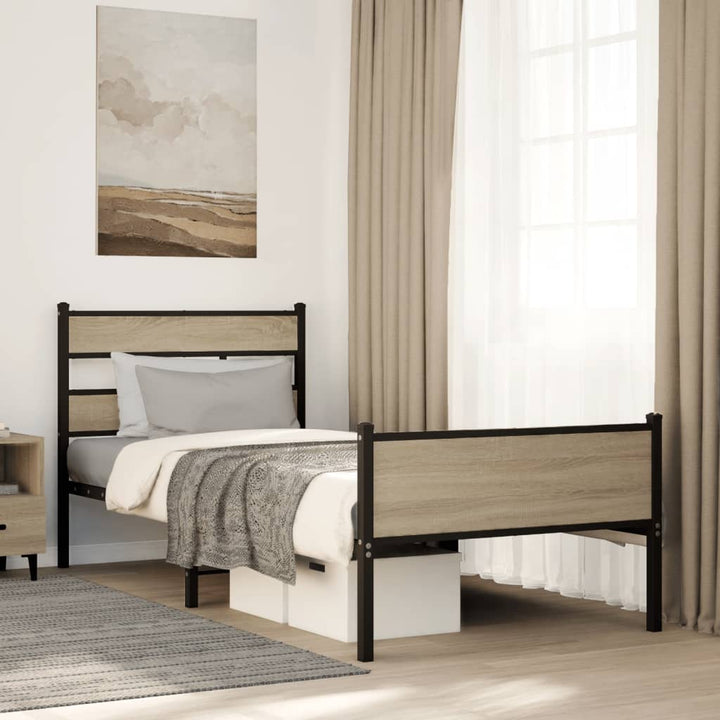 sengeramme 100x190 cm uden madras konstrueret træ sonoma-eg