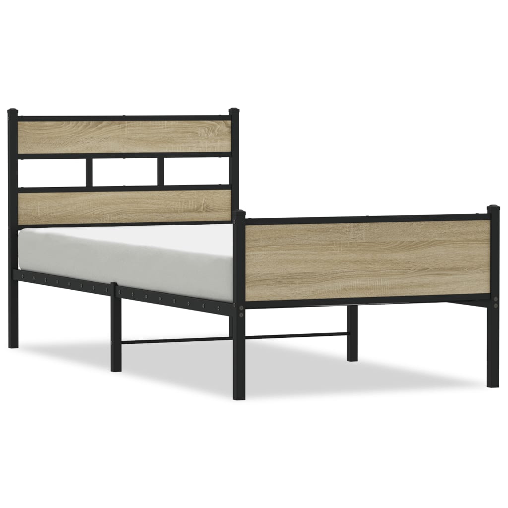 sengeramme 100x200 cm uden madras konstrueret træ sonoma-eg
