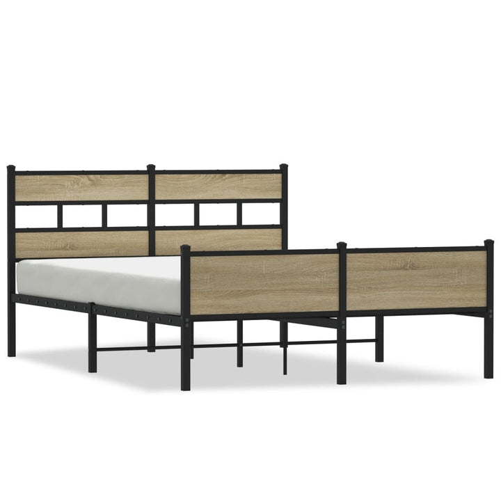 sengeramme 137x190 cm uden madras konstrueret træ sonoma-eg