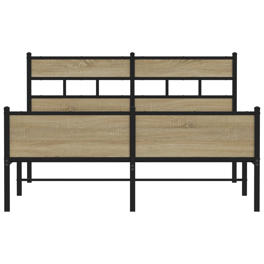 sengeramme 137x190 cm uden madras konstrueret træ sonoma-eg