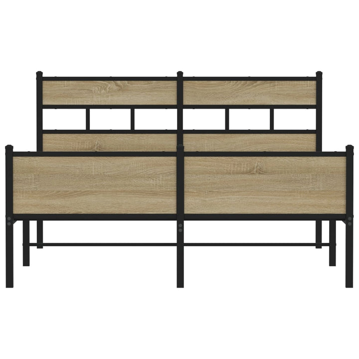 sengeramme 137x190 cm uden madras konstrueret træ sonoma-eg