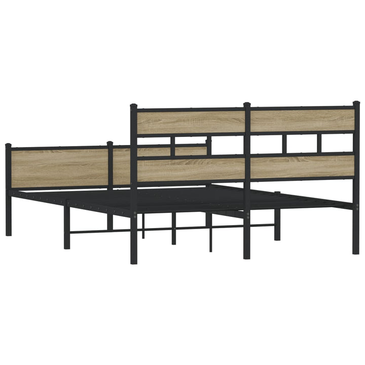 sengeramme 137x190 cm uden madras konstrueret træ sonoma-eg