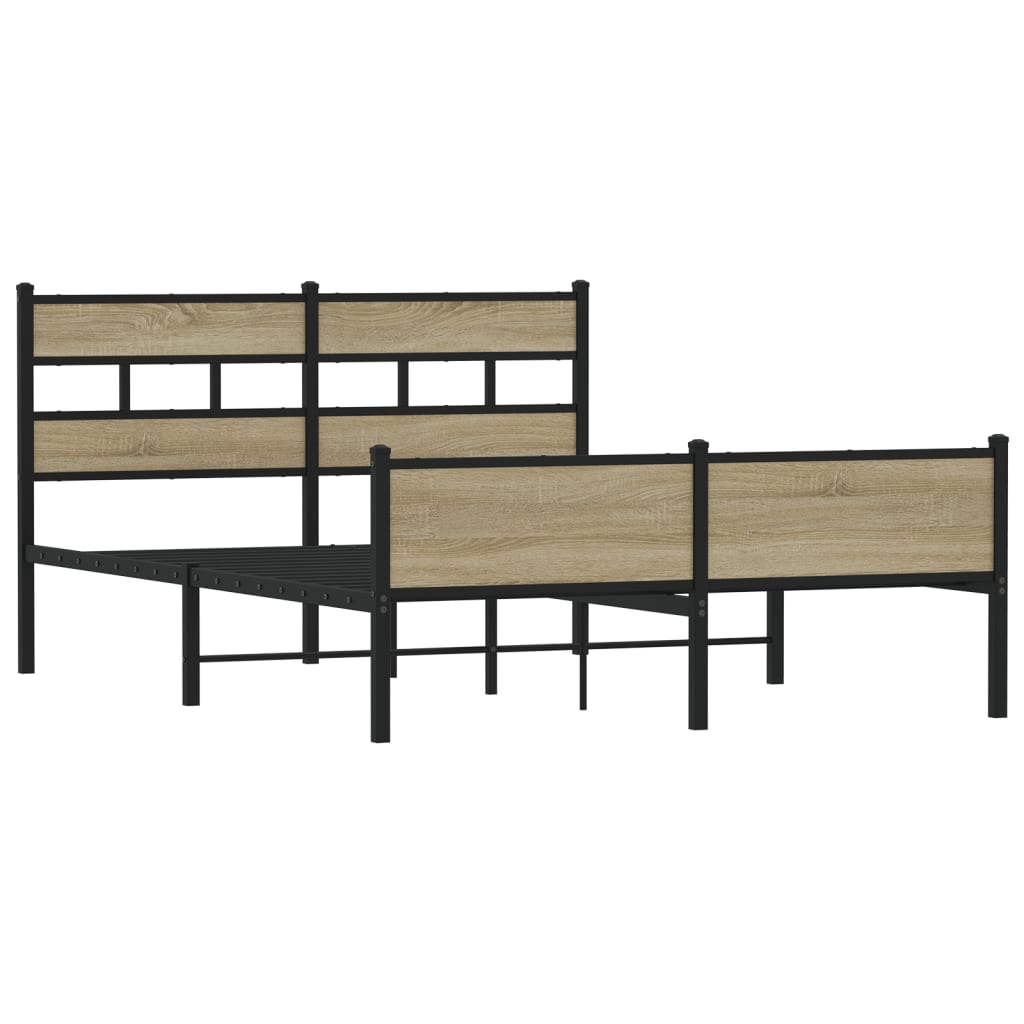 sengeramme 140x190 cm uden madras konstrueret træ sonoma-eg