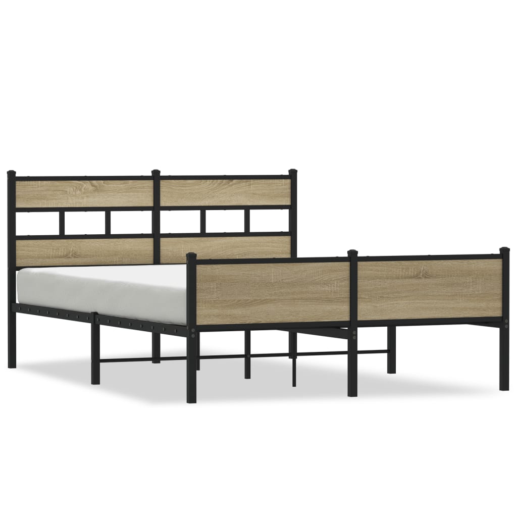 sengeramme 150x200 cm uden madras konstrueret træ sonoma-eg