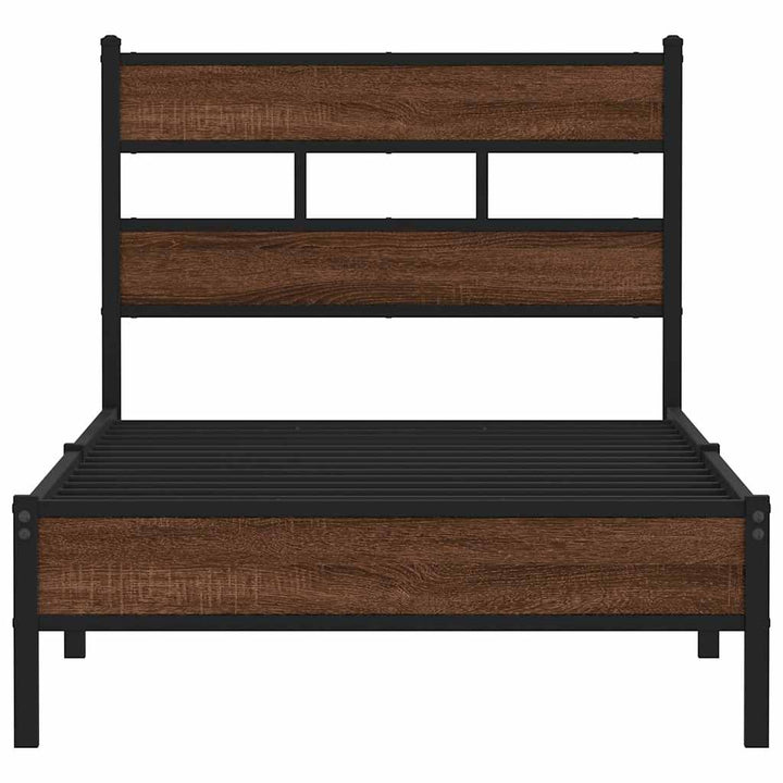 sengeramme 90x200 cm uden madras konstrueret træ brunt eg