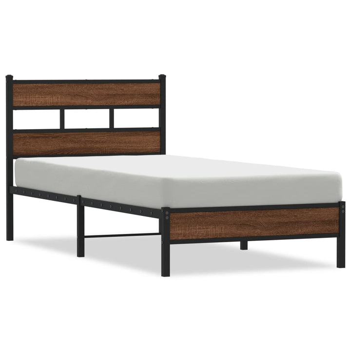 sengeramme 100x190 cm uden madras konstrueret træ brunt eg