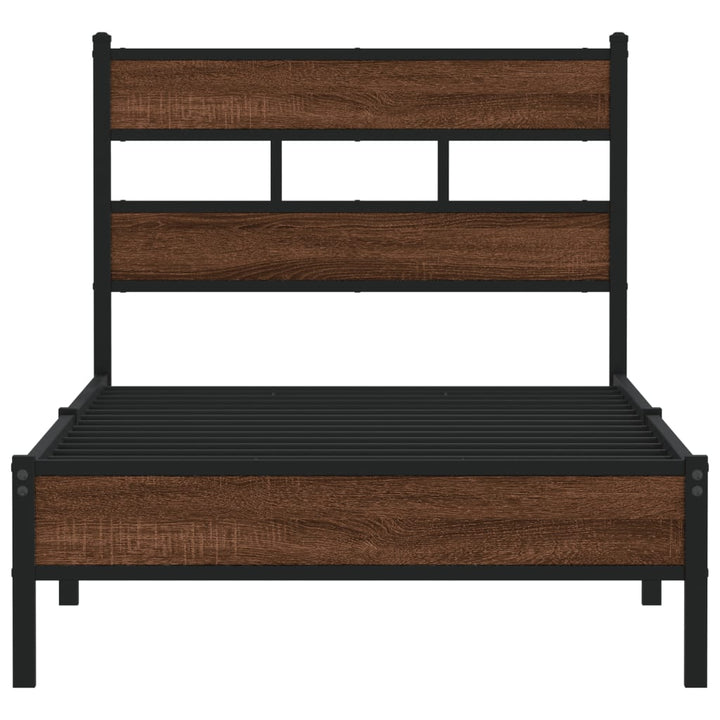 sengeramme 100x190 cm uden madras konstrueret træ brunt eg