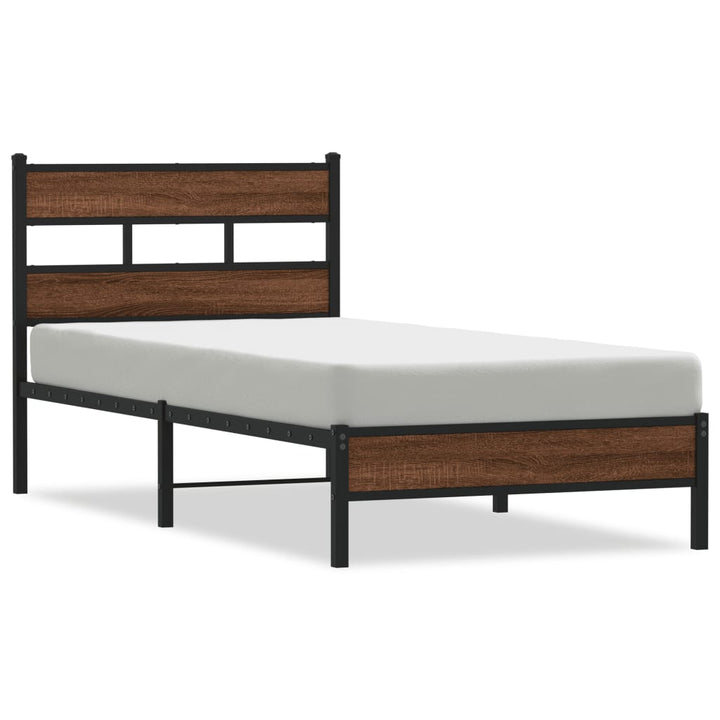 sengeramme 107x200 cm uden madras konstrueret træ brunt eg