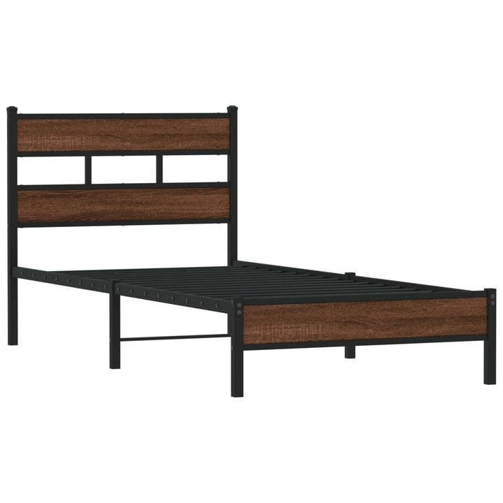 sengeramme 107x200 cm uden madras konstrueret træ brunt eg